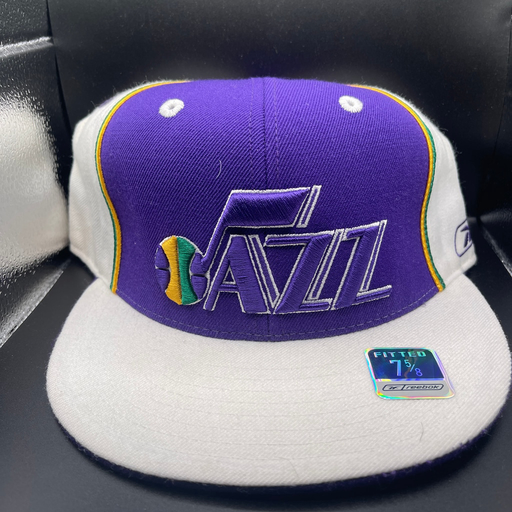 Men Retro Reebok Utah Jazz Hat Cap Size 7 5/8